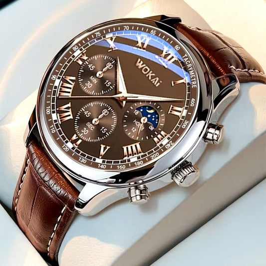 Wokai Men's Luxury belt Fashion quartz watch