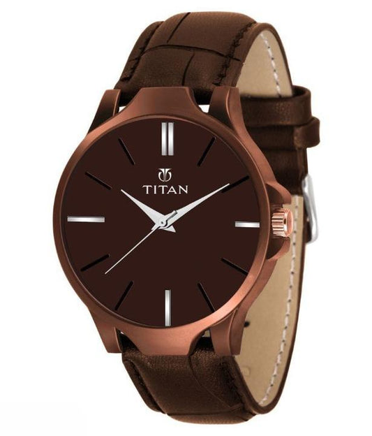 Titan All premium Brown Leather Watch
